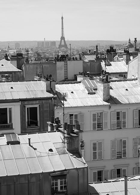 Papier peint Paris en Août Noir et blanc